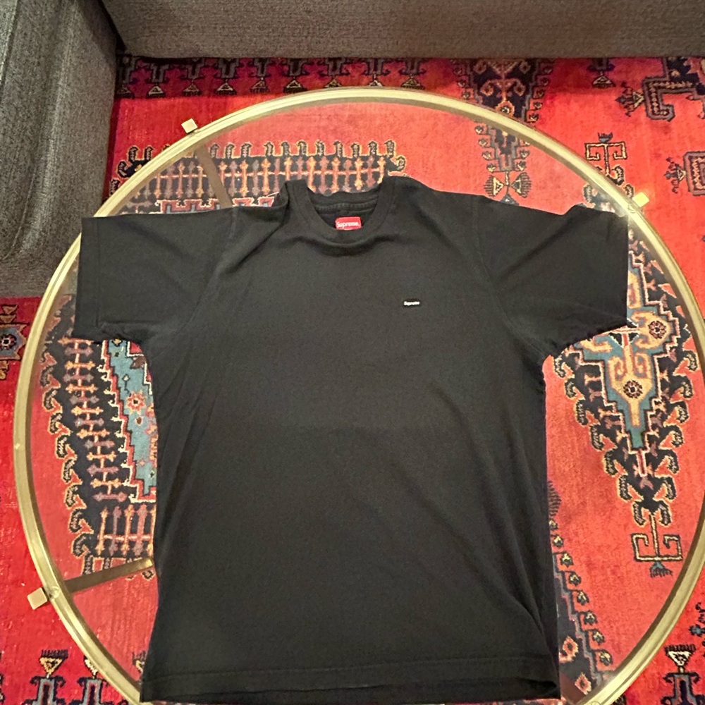 Supreme Black Short Sleeve Minimal Logo Tee
